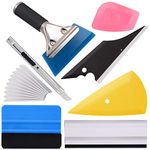 EHDIS Vinyl Wrap Tool 7 Pieces Vehicle Window Tint Tool Kit Car Glass Protective Film Wrapping Installation Set Included Vinyl Squeegees,Felt Squeegee, Film Cutting Knife with Blades