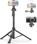 XXZU 61" Phone Tripod, Camera Tripod Stand, Monopod with Remote & Smartphone Holder, Lightweight Cell Phone Tripod For Filming/Shooting, Tall Travel Tripod For iPhone/Android/Webcam