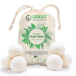 6 XL Organic Tumble Dryer Balls - 100% New Zealand Wool (A+++ Energy Rating), Time and the Environment. Nature’s Fabric Softener. Handmade, naturally softens and fluffs your clothes