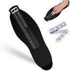 Foot Gauge, Shoe Sizes Measure Sizes with 1 Tape Measure Feet, Kids Adult Shoe Gauge for EUR UK Shoe Gauge (Black)