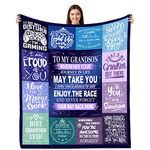 Grandson Gifts from Grandma, to My Grandson Blanket from Grandma, Birthday Gifts for Grandson, Grandson Graduation Gifts Ideas, Gifts for Grandson Soft Flannel Throw Blankets 50''x60''