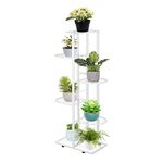 Trintion Plant Stand Metal Flower Pot Holder 6 Tiers 7 Potted Multiple Display Rack Shelf Tall Jardiniere Planter Stands for Indoor Outdoor White