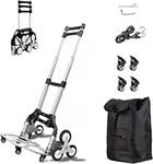 BONIKLUBA Folding Hand Truck Dolly Cart, Portable 330 LBS Capacity Stair Climber Cart, Heavy Duty with Aluminum Alloy Bracket&Rubber Mute Dolly Wheels Carts-for Moving,Shopping,Travel