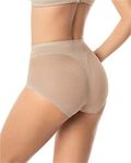 Leonisa Invisible High Waisted Tummy Control Underwear - Shapewear Panties for Women Beige