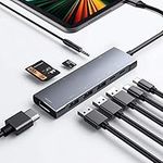 iPad Pro USB C HUB, 4K 60Hz HDMI 9-in-1 Adapter iPad Pro 12.9 11 inch iPad Air 5 Accessories USB-C PD Charging, SD/Micro Card Reader, USB 3.0, 3.5mm Headphone Jack Type C Data