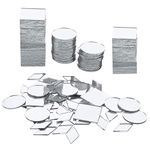 Prasacco 120 Pcs Small Mirrors for Crafts, 3 Shapes Mirror Pieces for Crafts, Square Diamond Round Craft Mirror DIY Mirror Mosaic Tiles for Disco Ball Lamp Framing Decoration