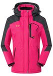 Rdruko Women's Winter Coats Waterproof Ski Snowboard Jacket Thermal Warm Snow Jacket (Rose Red, CA M)