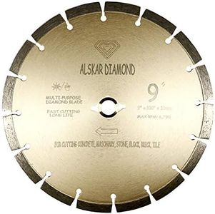 ALSKAR DIAMOND USA ADLSS 9 inch Dry or Wet Cutting General Purpose Power Saw Segmented Diamond Blades for Concrete Stone Brick Masonry (9")