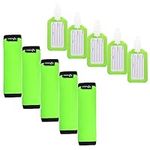 Cosmos ® 5 PCS Comfort Neoprene Handle Wraps/Grip /Identifier for Travel Bag Luggage Suitcase + 5PCS Travel Accessories Luggage Tag Identifier (Fluorescence Green)