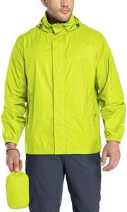 33,000ft Packable Rain Jacket Men's Lightweight Waterproof Rain Shell Jacket Raincoat with Hood for Golf Cycling Windbreaker