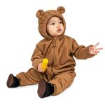 Jan & Jul Newborn Boy Girl Fleece Romper Jumpsuit (Brown Bear, 0-6 Months)