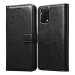 Casotec Flip Cover for Oppo F19s | Premium Leather Finish | Inbuilt Pockets & Stand | Flip Case for Oppo F19s (Black)