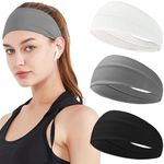 JOYOYO 3 Pack 9cm Unisex Headbands for Women's Hair Soft Stretchy Fabric Kylie Head Band Bandeaux Hair Accessories for Workout Gym Yoga Hair Band