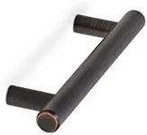 BIRDROCK HOME Simple Modern Rounded T-Bar Handle - Oil Rubbed Bronze - 25 Pack - 3.75 Inch Kitchen Cupboard Furniture Cabinet Hardware Drawer Pull Trad