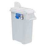 Buddeez Pet Food Storage Container - 16 LB Capacity Dog Food Storage Container, Cat Food Container, Bird Seed Storage Container with Durable EZ Grip Handle and EZ Flip Lid with Pour Spout (White Lid)