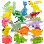 Baby Bath Toys Kids 0-18 Months No Hole Bath Tub Toys No Mold Soft Bath Boys Girl Toys Bébé Infant Summer Swimming Toys Dinosaure 15 Pack