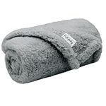 furrybaby Premium Fluffy Fleece Dog Blanket, Soft and Warm Pet Throw for Dogs & Cats Grey (Small (60x80cm))