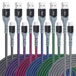 [6-Pack,10ft] USB C Cable Fast Charge, Pofesun Type C Charger Cord Braided USB C Charging Cable Compatible with Samsung Galaxy A10e A20 A50 A51 A71,S20 S10 Plus S10E,Note 20 10, Moto,LG,HTC,Sony,etc