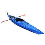 Goplus Single 12 FT Sit-in Kayak, Touring Fishing Keel Kayaks W/Aluminum Paddle, Detachable Rudder, Storage Bin, Cup Holder, Lightweight One Person Recreational Ocean Kayak for Adults