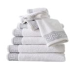 GC GAVENO CAVAILIA Towel Bale Set 500 GSM | 8 Piece Towel Set | 2 Hand Towel + 2 Bath Towel + 4 Face Towel | Family Pack Egyptian Cotton Towel Set | White