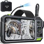 Triple Lens Borescope with Lights, Teslong 1080P HD Industrial Endoscope Inspection Camera with 7" IPS Screen, 16.5FT Flexible Automotive Mechanic Scope Tool, Waterproof Pipe Snake Camera in Wall Cam