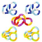 GWAWG 5 PCS Tangle Fidget Toy Twisty Fidget Toy Stress Relief Stim Silent for Kids and Adults