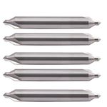 BestParts High Performance 5Pcs #3 60 Degree Solid Carbide Center Drills - Double End, 7/64" Pilot Diameter, 1/4" Shank Diameter, 2" Overall Length