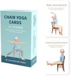 HuanRanYo Oversized Chair Yoga Cards for Seniors, 53 Seated Yoga & Stretch Poses, Large-Print Step-by-Step Exercise Deck with Storage Box, Low-Impact Mobility & Flexibility Workouts for Older Adults