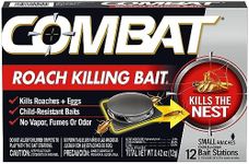 Combat Roach Killing Bait Stations for Small Roaches, Kills Roaches and Eggs, 12 Count