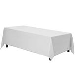 Gee Di Moda Rectangle Tablecloth - 70 x 120 Inch - White Rectangular Table Cloth in Washable Polyester - Great for Buffet Table, Parties, Holiday Dinner, Wedding & More