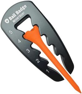 Ball Badge HeightRight Adjustable Golf Tee Height Tool – Precision Tee Height Setter for Consistent Swings, Durable Aluminum Design, Easy-to-Use Golf Training Aid (Grey)