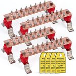 4 Pack -Thick .25" x 2" x 10" Copper Ground Bar Kit, with 1/4'' x 16 Terminal Positions, Grounding Busbar Bar with UL Recognized SM40 Insulators Rated Uimp up to 7.2KV (4pack)