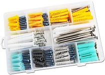 QISANKEE Drywall Anchors 220 pcs，Dry Wall Anchors and Screws Kit,Assorted Sizes Wall Plug Bolts Expansion Bolt for Wallboard Concrete Pciture Hanging