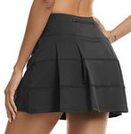 Jhsnjnr Womens Summer Skirts Casual Pleated Tennis Skirt High Waisted Workout Golf Skort Black