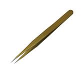 PagKis Precision Sharp Needle Nose Pointed Tweezer for Ingrown Hairs, Splinters, Ticks & Glass Removal - Best for Eyebrow Hair, Facial Hair Removal (Pack of 1, Glossy Golden)