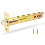 TPard 5-Inch Deadlatch Door Lock Replacement Latch with Square Interface Fits 5 Inch Backset Standard Entry Doors Knobset or 90°Rotation Leverset, Polished Brass