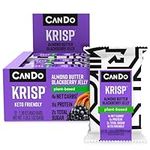 CanDo Krisp - Keto Snack & Keto Bar (12 Pack, Almond Butter & Blackberry Jelly) - Low-Carb Snack, Low-Sugar High Protein Bar - Gluten-Free Crispy, Perfectly Delicious Healthy Meal Replacement - Keto Krisp