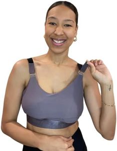 Journey Hands Free Pumping Bra | Patent-Pending Pumping & Nursing Velcro Adjustable Bra, Aubergine, X-Large