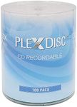 PlexDisc CD-R 700MB 52X Logo Top Blank Discs - 100 Pack | Writable Bulk CDs for Music, Audio, and Data Recording | Ideal for Burning Music & Storage (no Container)