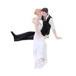 harayaa Wedding Cake Toppers Marry Sculpture Novelty Collectible Dolls Miniature Scene People Bride and Groom Figurines for Wedding, Style A