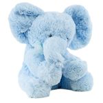 11" Plush Super Soft Elephant Teddy Bear Cuddling Baby Gift Toy with Ribbon (Blue Elephant)