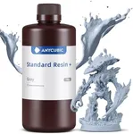 ANYCUBIC Upgraded Standard 3D Printer Resin, 405nm SLA Fast UV-Curing Resin, High Precision & Rapid Photopolymer for 8K Capable LCD/DLP/SLA 3D Printing (Grey, 1000g)