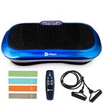 LifePro Vibration Plate Exercise Machine For Lymphatic Drainage | Waver | 99 Speed Levels & 9 Program Mode | Full Body Exercise Machine For Home Use | Resistance Bands & Remote | Blue