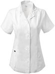 Dagacci Medical Uniform 35" Unisex Lab Coat White XS to 2XL, Women Short Sleeve, X-Large