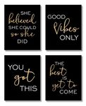 Brooke & Vine Inspirational Wall Art Prints, Women Office Wall Art Posters, (UNFRAMED 8 x 10), Inspirational Quotes Motivational Teen Girl Room Posters Bedroom, Dorm or Cubicle (Best is Yet to Come)