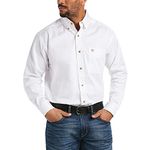 ARIAT Men's Solid Twill Shirt, White, X-Large/Regular