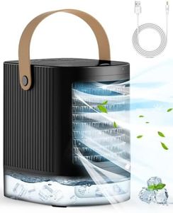 BALKO Mini Air Conditioner, Small Air Conditioner for Bedroom， Evaporative Air Cooler w/ 3-Level Humidify & 3 Speeds, 7-Color Night Light, USB Powered Desk Portable Air Conditioner Fan