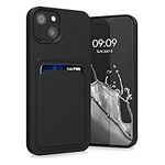 kwmobile Case Compatible with Apple iPhone 13 Case - TPU Phone Cover with Credit Card Holder - Black