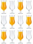 Glasshop 12-Piece Hurricane Cocktail Glass Set - Ideal for Pina Colada, Cocktails, Beer, and Desserts - Versatile 460ml Drinkware, Dishwasher Safe.