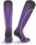 Vitalsox Italian Premium Patented Graduated Compression Silver Drystat Running Socks(1Pair-Compression), Purple, Medium